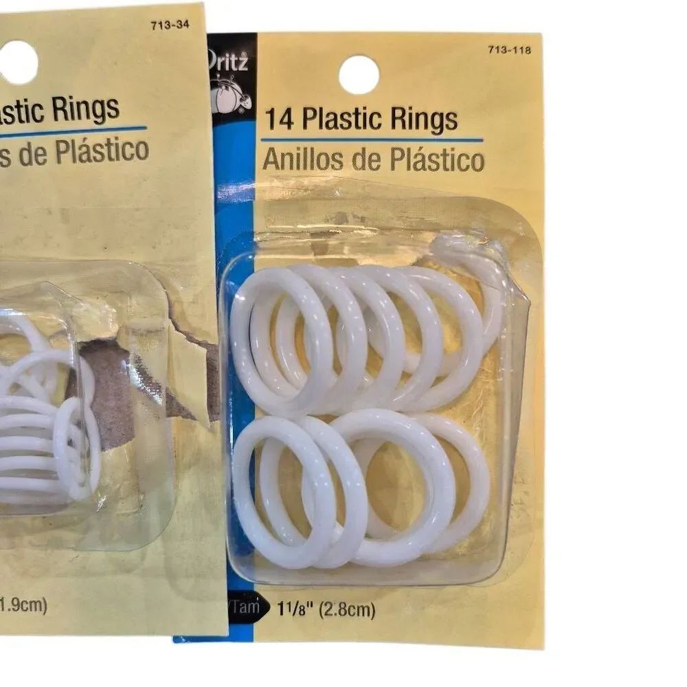 Dritz Plastic Drapery Rings Set & Loose Metallic Craft Rings Bundle - Picture 3 of 5